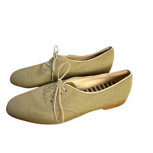 Manolo Blahnik Sage Raw Silk Lace‎ Up Oxfords Size 37/6.5 Celebrity Quiet Luxury